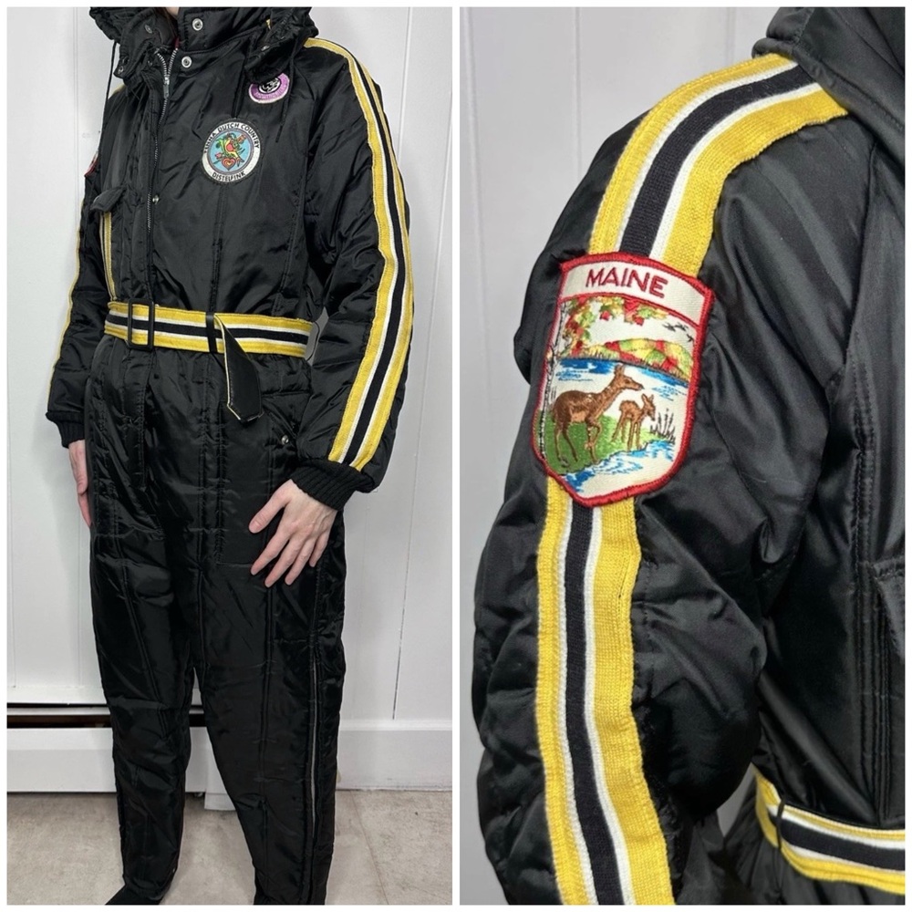 Vintage 70’s Antler Dacron 88 DuPont Retro Snow Suit Belted Snowmobile Womens L